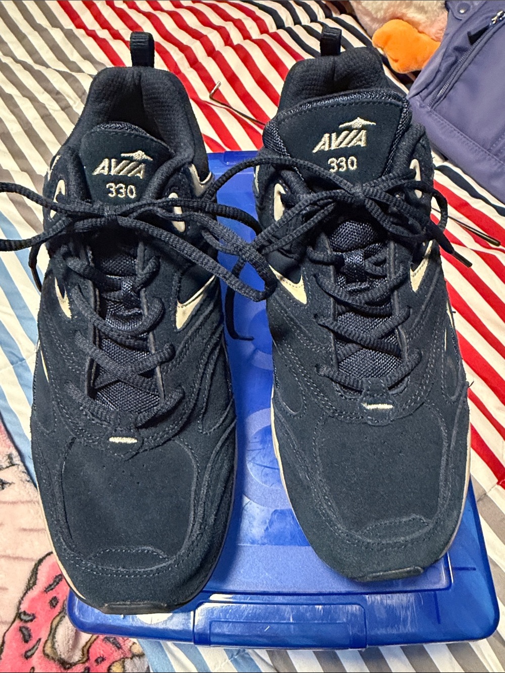 Avia 330 Navy and White Women's Athletic Shoes